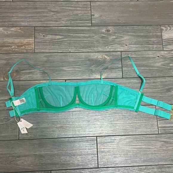NWT We are HAH Free People Bra Fits 30-38C Teal Mesh Sheer 30C 32C 34C 36C 38C - Picture 11 of 14